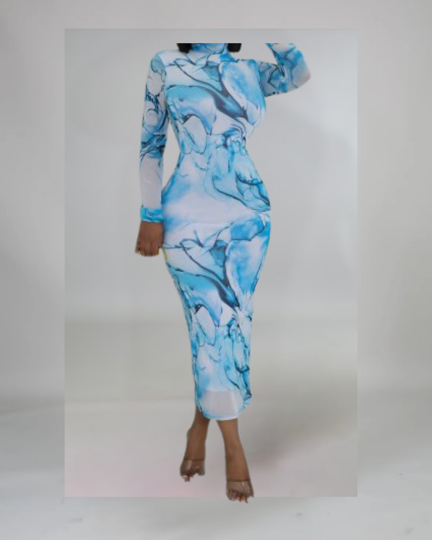 Azure Marble Midi Dress
